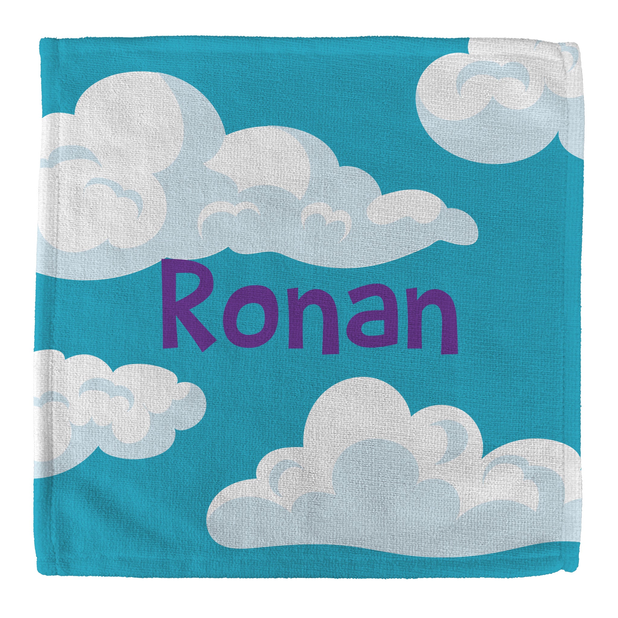 Personalised Children's Towel & Face Cloth Pack - Cloud Alphabet