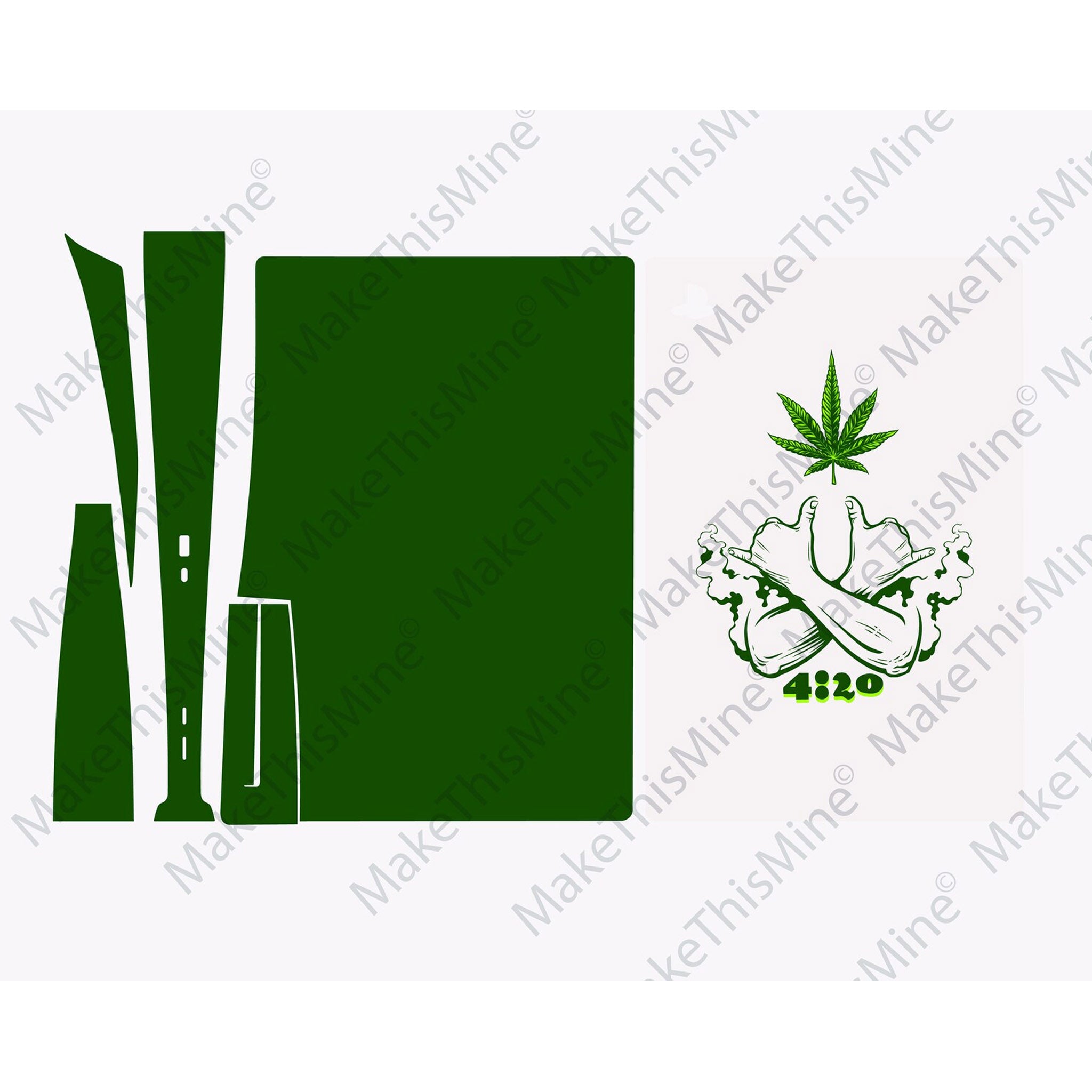 PS5 White Marijuana 4:20 Personalised Console Vinyl Sticker