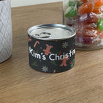 Personalised Pick & Mix Sweets Tin Can with Gingerbread Man Design