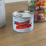 Personalised Pick & Mix Sweets Tin Can with Festive Christmas Design