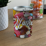 Personalised Pick & Mix Sweets Tin Can with Mixed Sweets Design