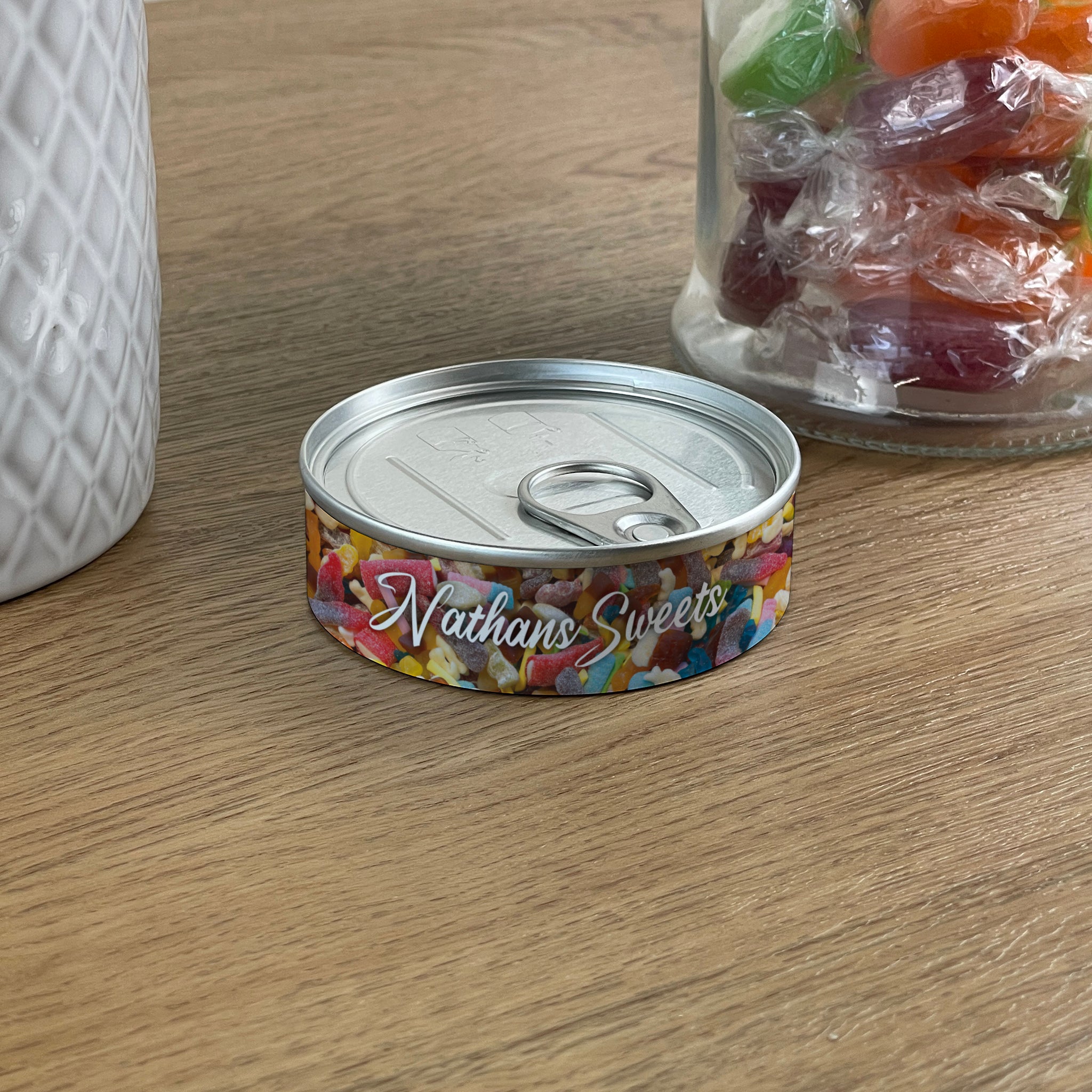 Personalised Pick & Mix Sweets Tin Can with Mixed Sweets Design