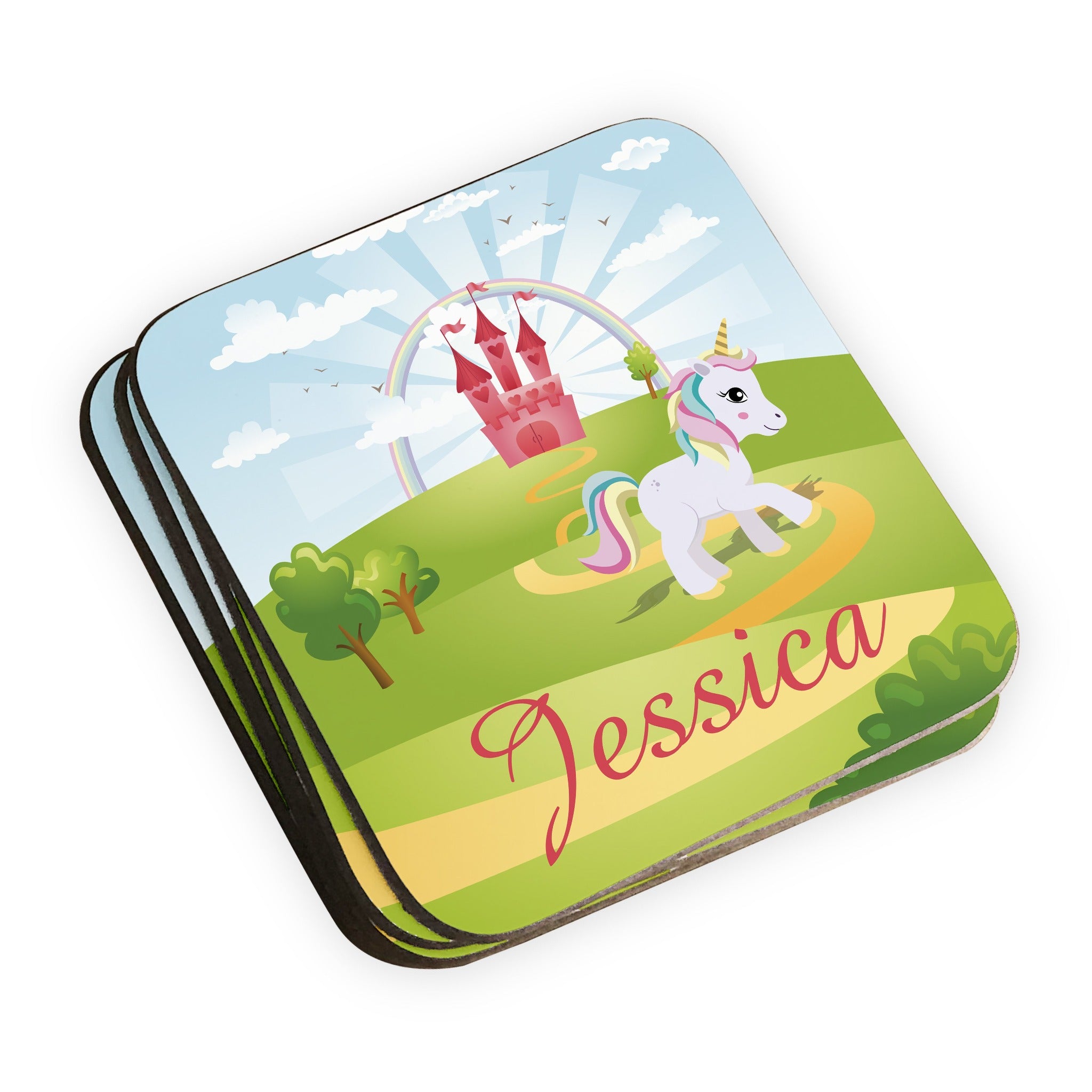 Personalised Children's Coasters - Unicorn Fairytale