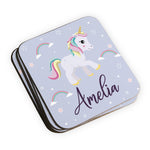 Personalised Children's Coasters - Unicorn Sparkle