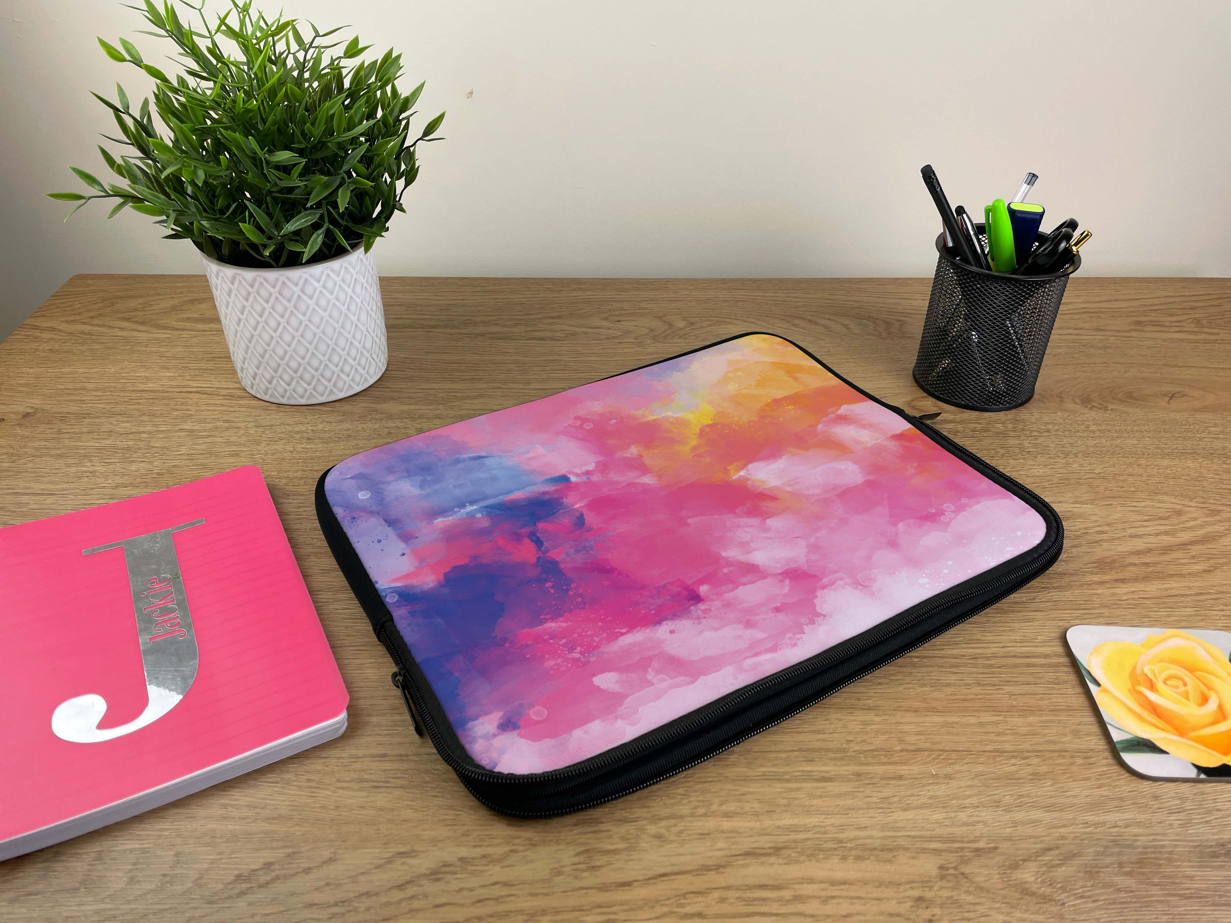 Laptop Sleeve with Colourful Paint Design