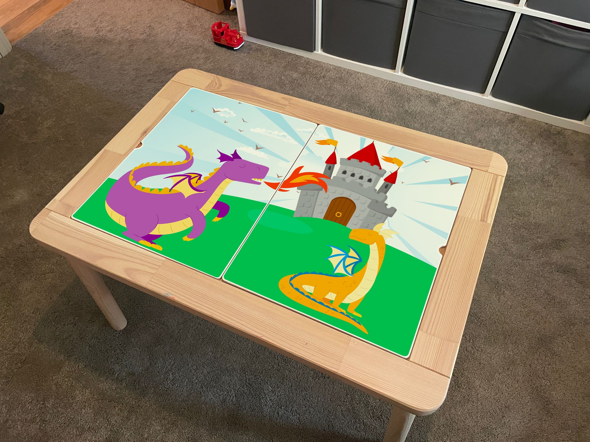 Kids Dragon Fairytale Table Top STICKER ONLY Compatible with IKEA Flisat Tables