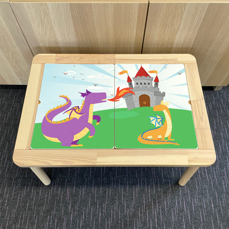 Kids Dragon Fairytale Table Top STICKER ONLY Compatible with IKEA Flisat Tables