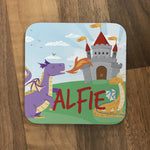 Personalised Children's Coasters - Dragon Fairytale