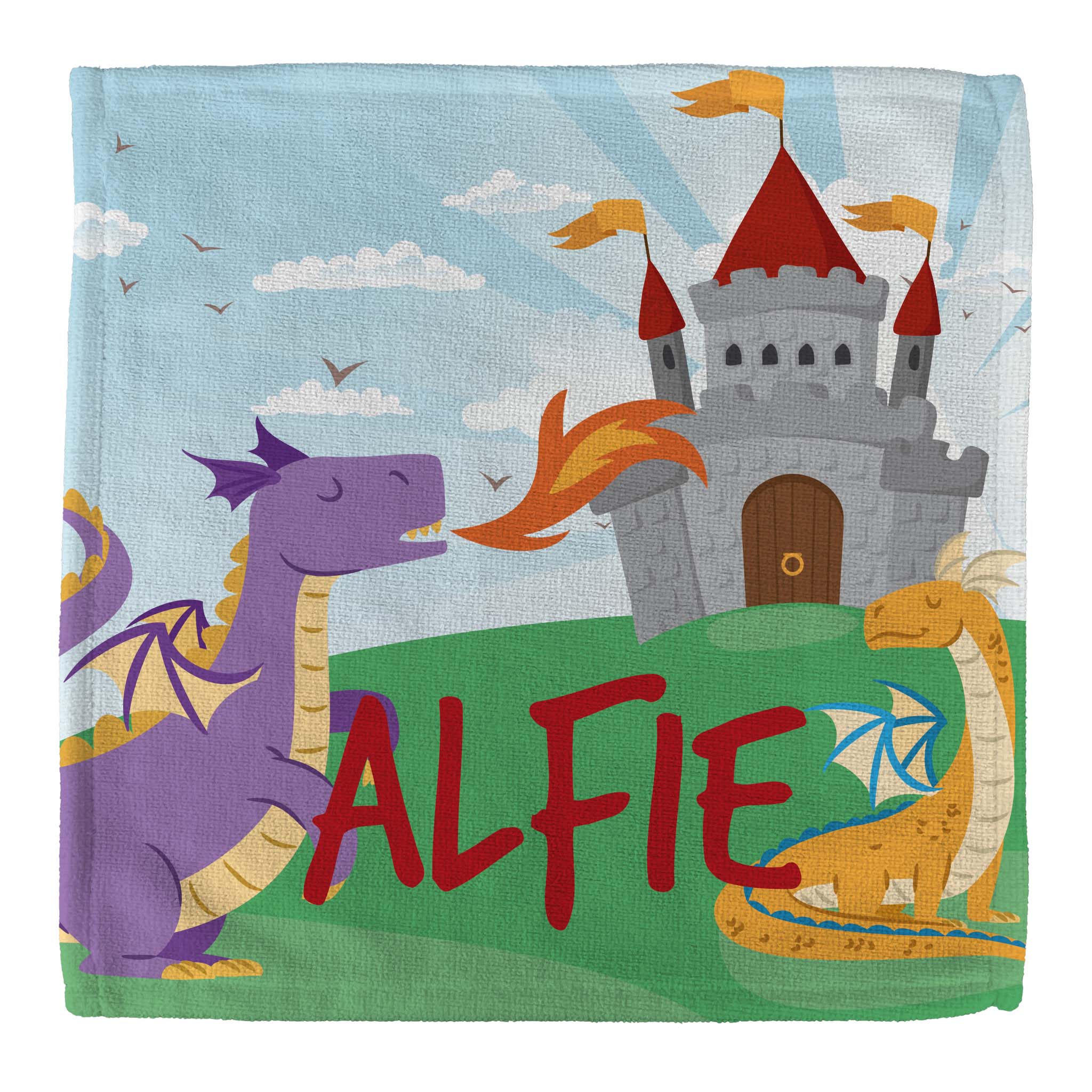 Personalised Children's Towel & Face Cloth Pack - Dragon Fairytale