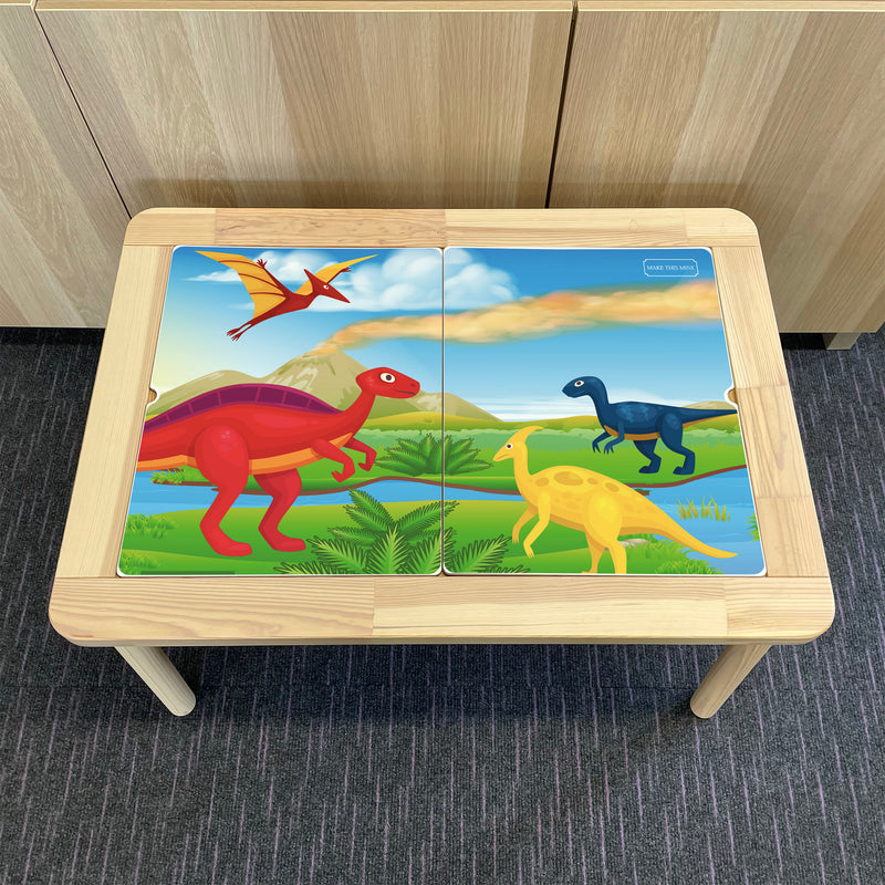 Kids Dinosaur Landscape Table Top STICKER ONLY Compatible with IKEA Flisat Tables