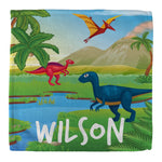 Personalised Children's Towel & Face Cloth Pack - Dinosaur Landscape