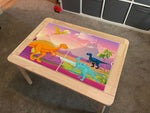 Kids Pink Dinosaur Table Top STICKER ONLY Compatible with IKEA Flisat Tables