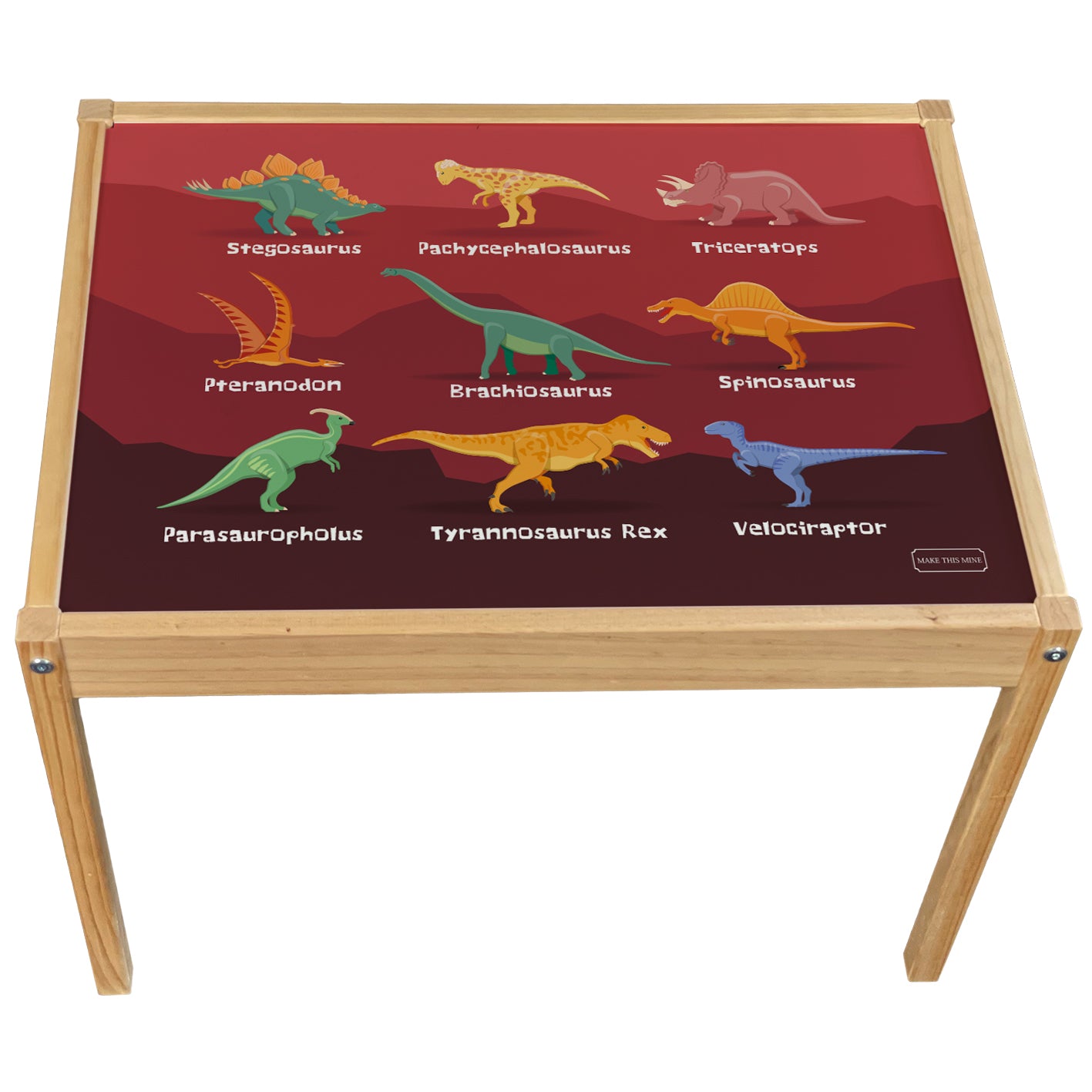 Kids Dinosaur Names Educational Table Top STICKER ONLY Compatible with IKEA Latt Tables