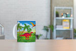 Personalised Children's Mug & Coaster Set - Dinosaur Landscape