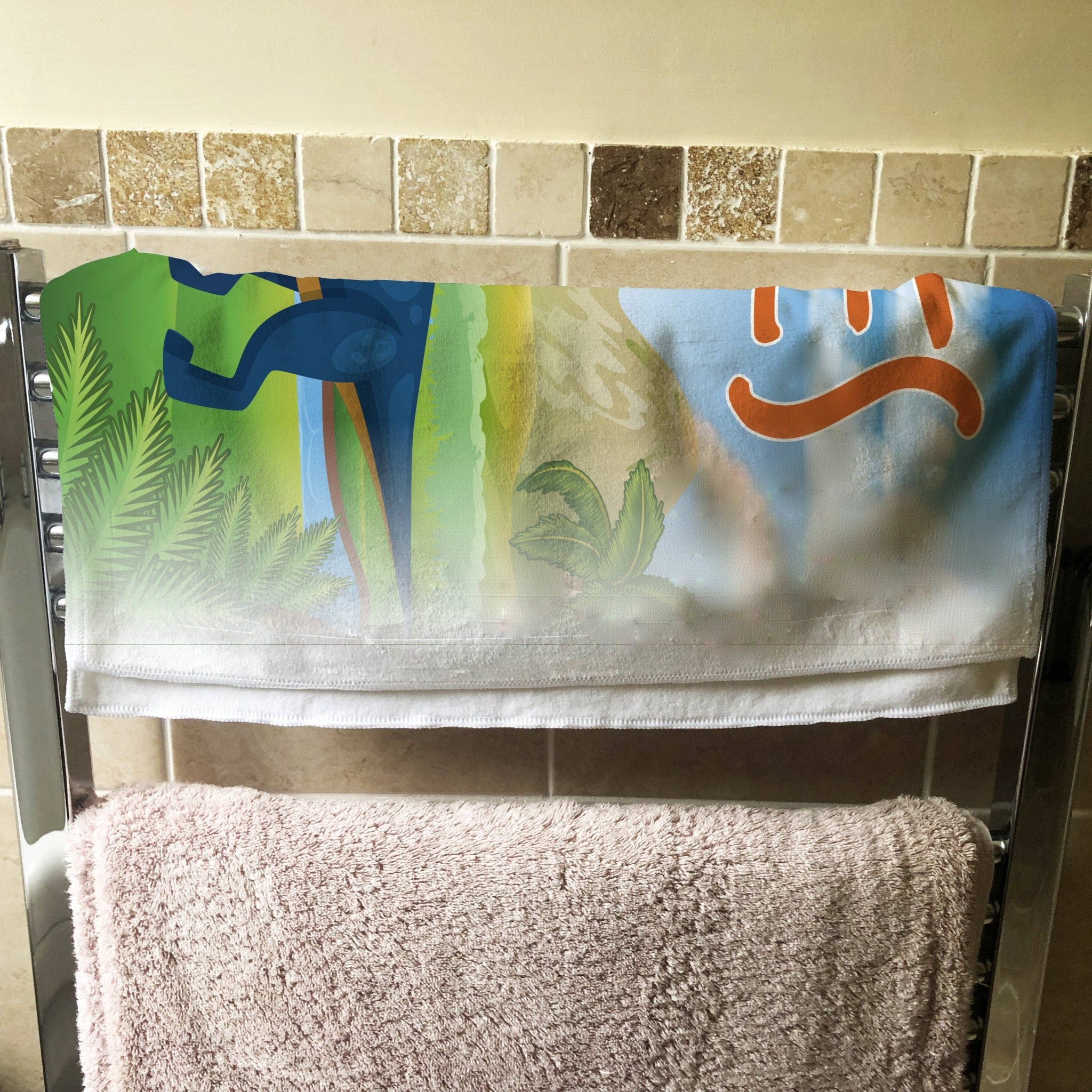 Personalised Children's Towel Dinosaur Landscape