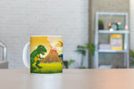Personalised Children's Mug & Coaster Set - Dinosaur Volcano