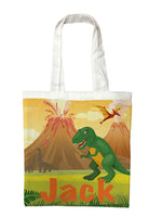 Personalised Children's Tote Bag - Dinosaur Volcano