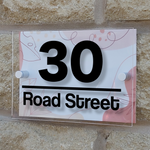 Personalised House Number Sign Lined Deco