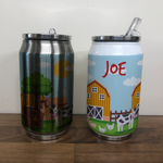 Personalised Children's Farm 280ml Stainless Steel Drinks Can
