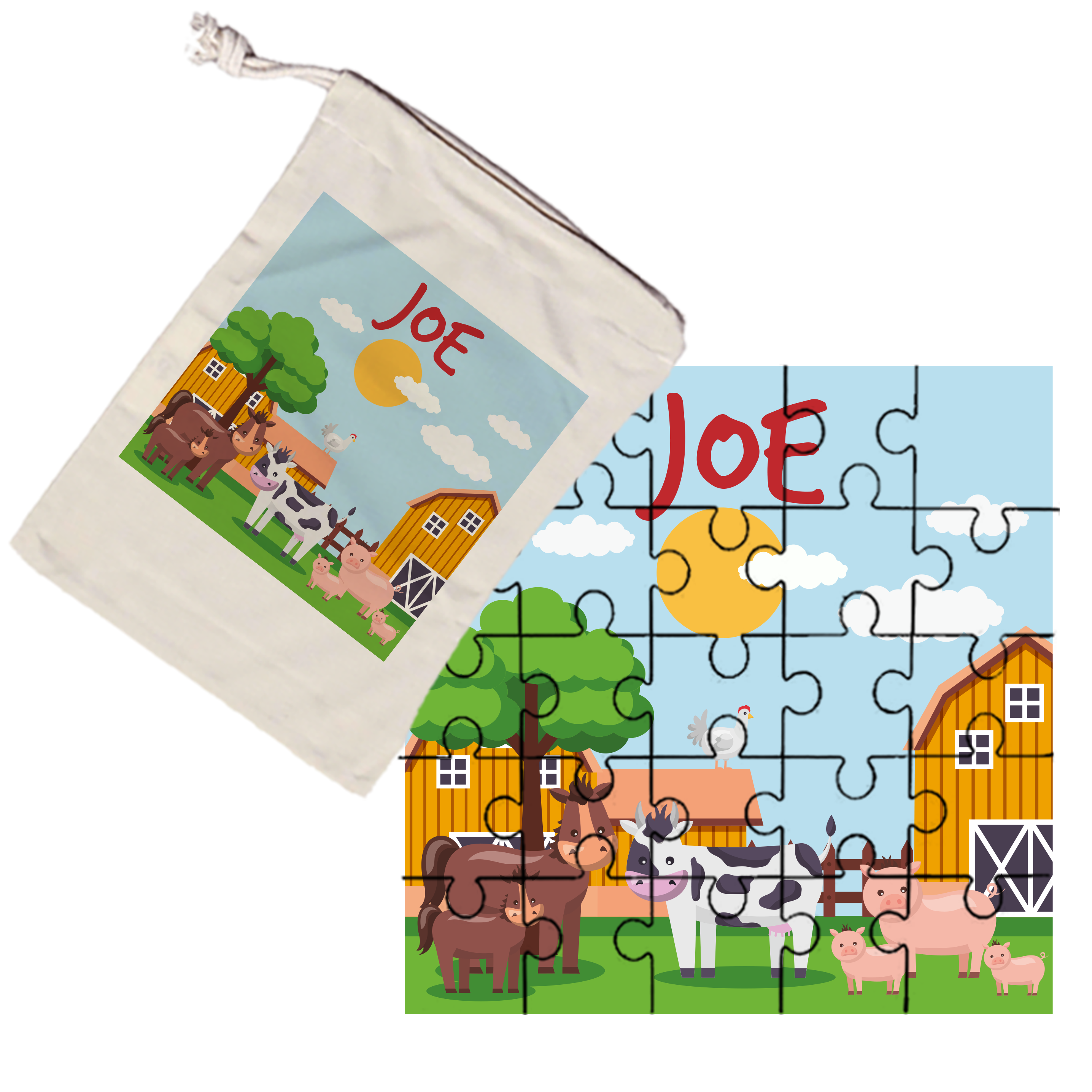 Personalised Farm 25 Piece MDF Jigsaw