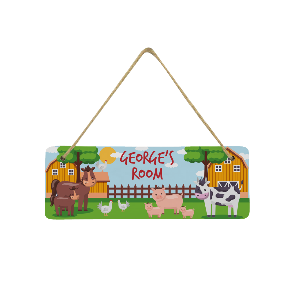 Personalised Children's Hanging Plaque - Farm