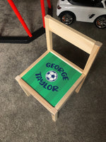 Personalised Children's Ikea LATT Wooden Table and 1 Chair Printed Football