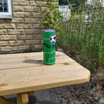 Personalised Stainless Steel Skinny Tumbler & Straw with Football Pitch Design