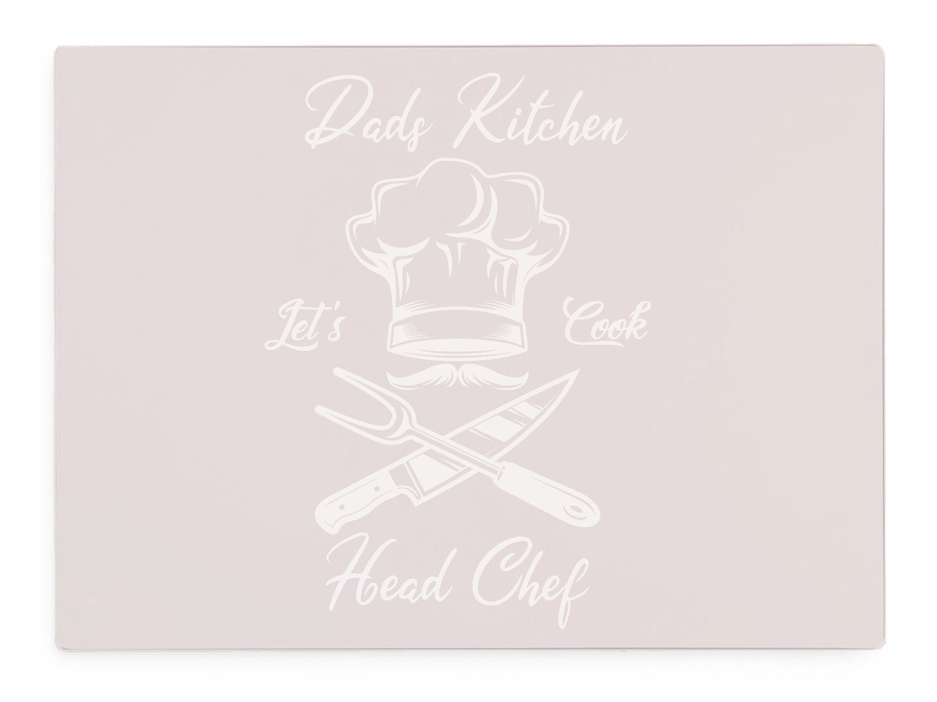 Dad's Kitchen Head Chef Pink Glass Worktop Saver