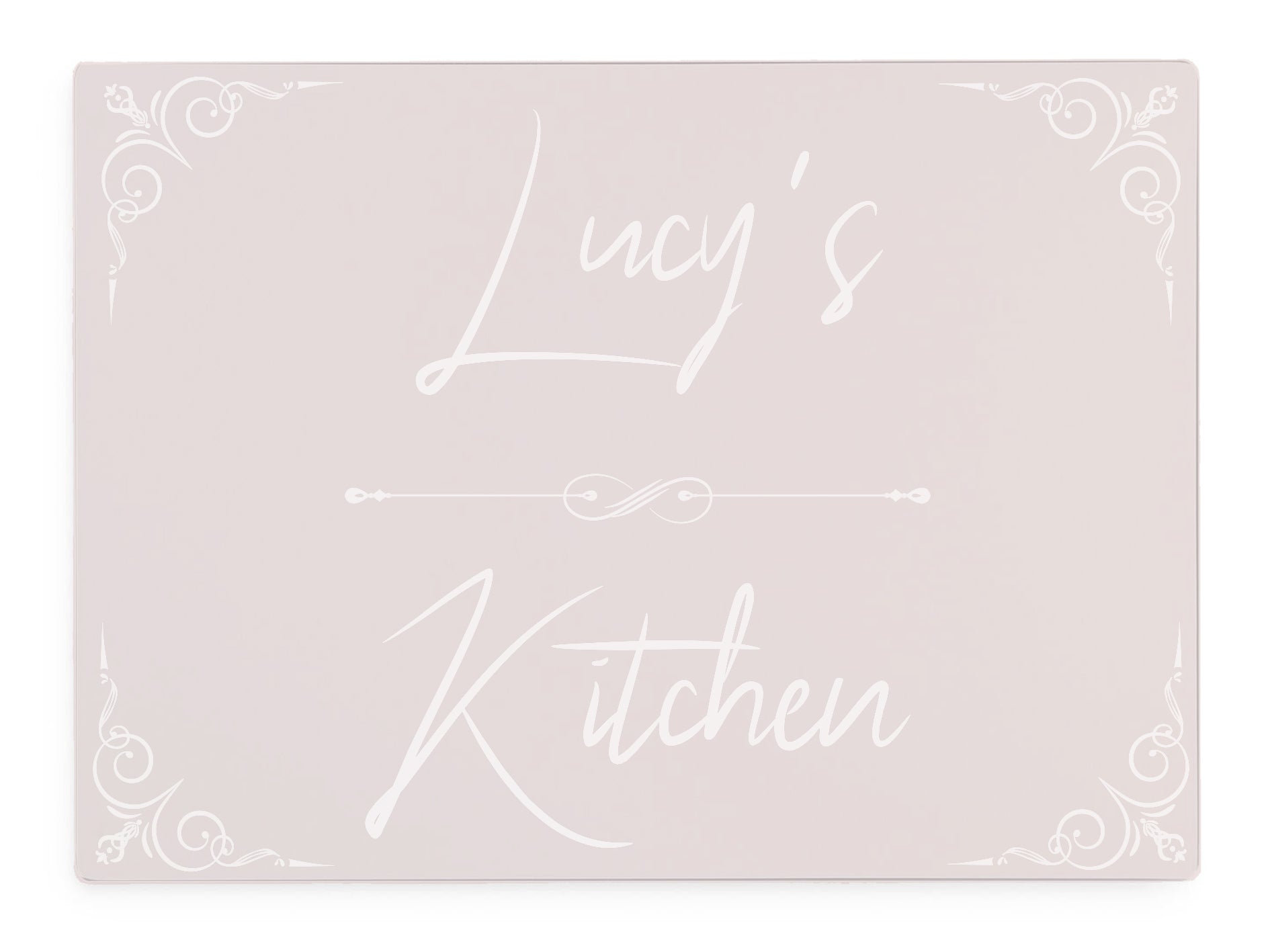 Personalised Kitchen Pink Glass Worktop Saver