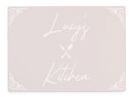 Personalised Kitchen Pink Glass Worktop Saver