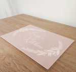 Personalised Kitchen Pink Glass Worktop Saver