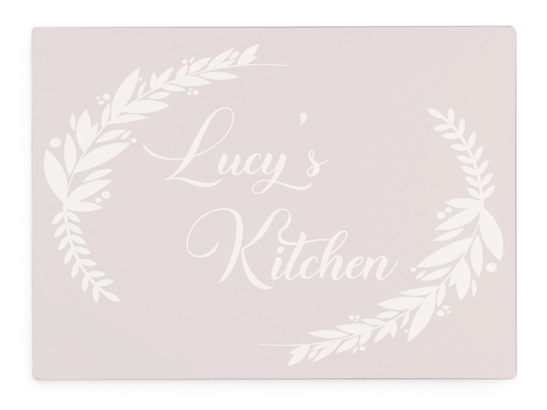 Personalised Kitchen Pink Glass Worktop Saver