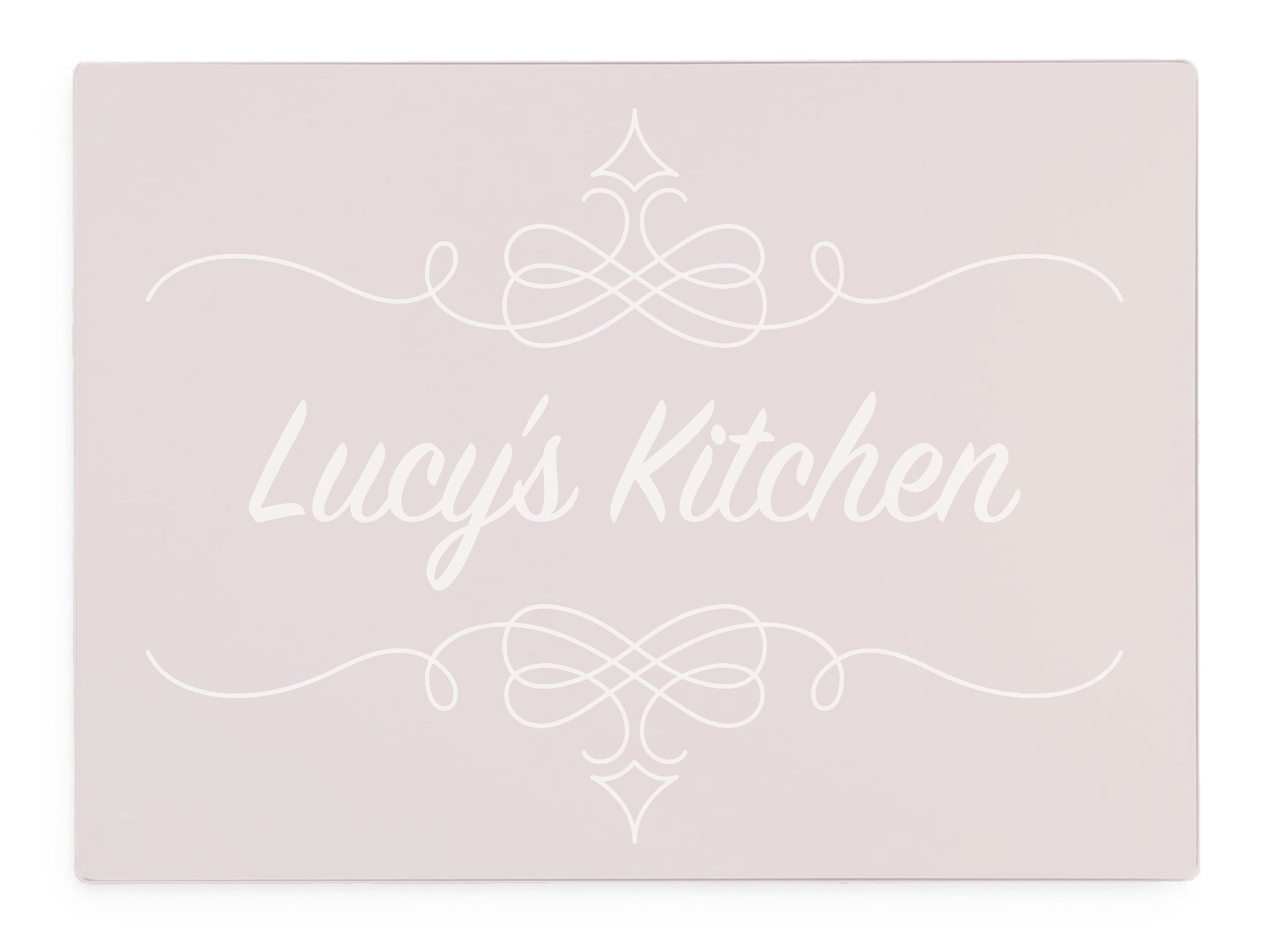 Personalised Kitchen Pink Glass Worktop Saver