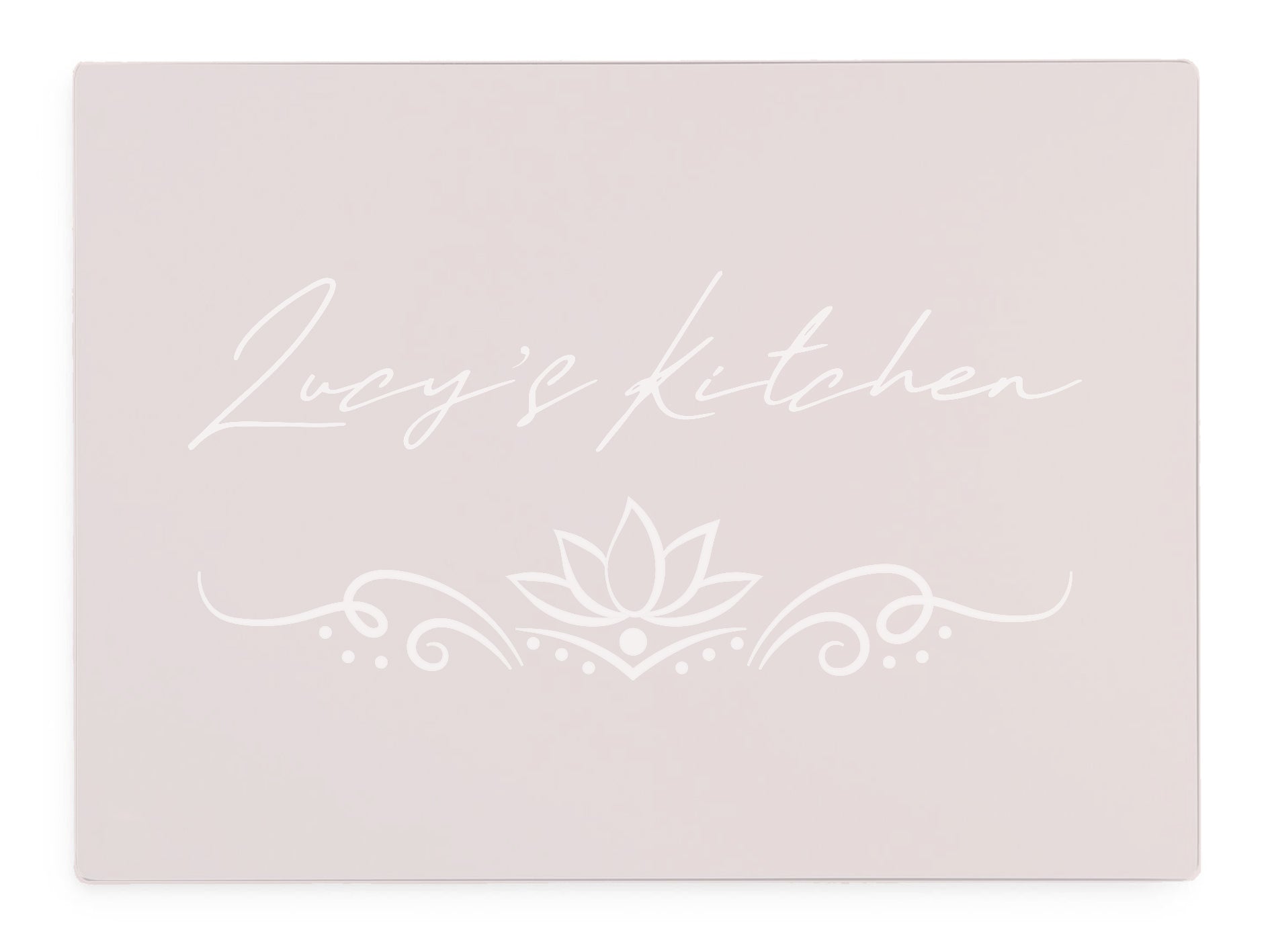 Personalised Kitchen Pink Glass Worktop Saver