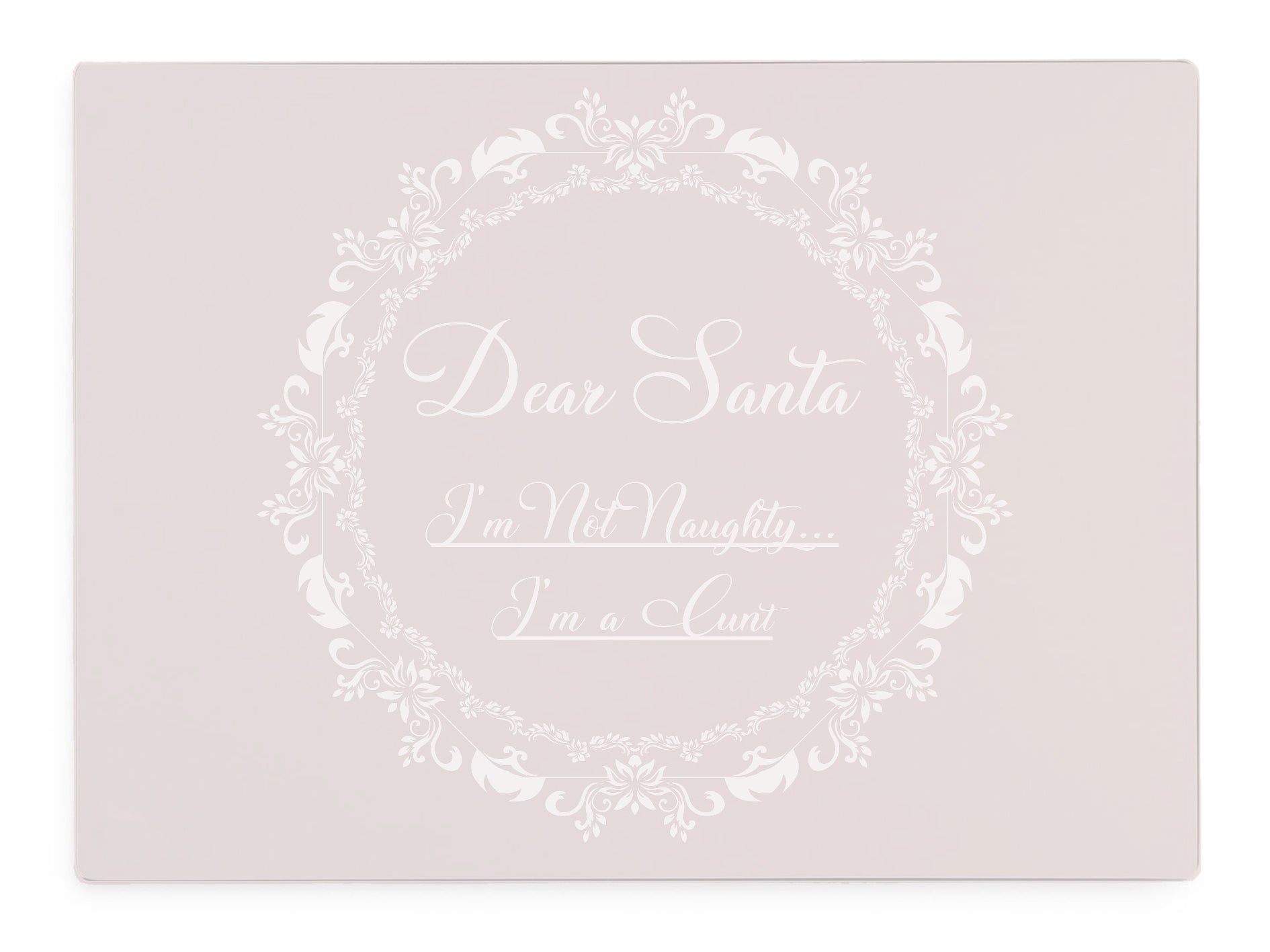 Dear Santa Pink Glass Worktop Saver