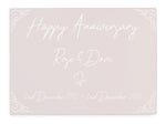 Personalised Happy Anniversary Pink Glass Worktop Saver