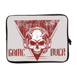 Laptop Sleeve with Red Skull Game Over Design