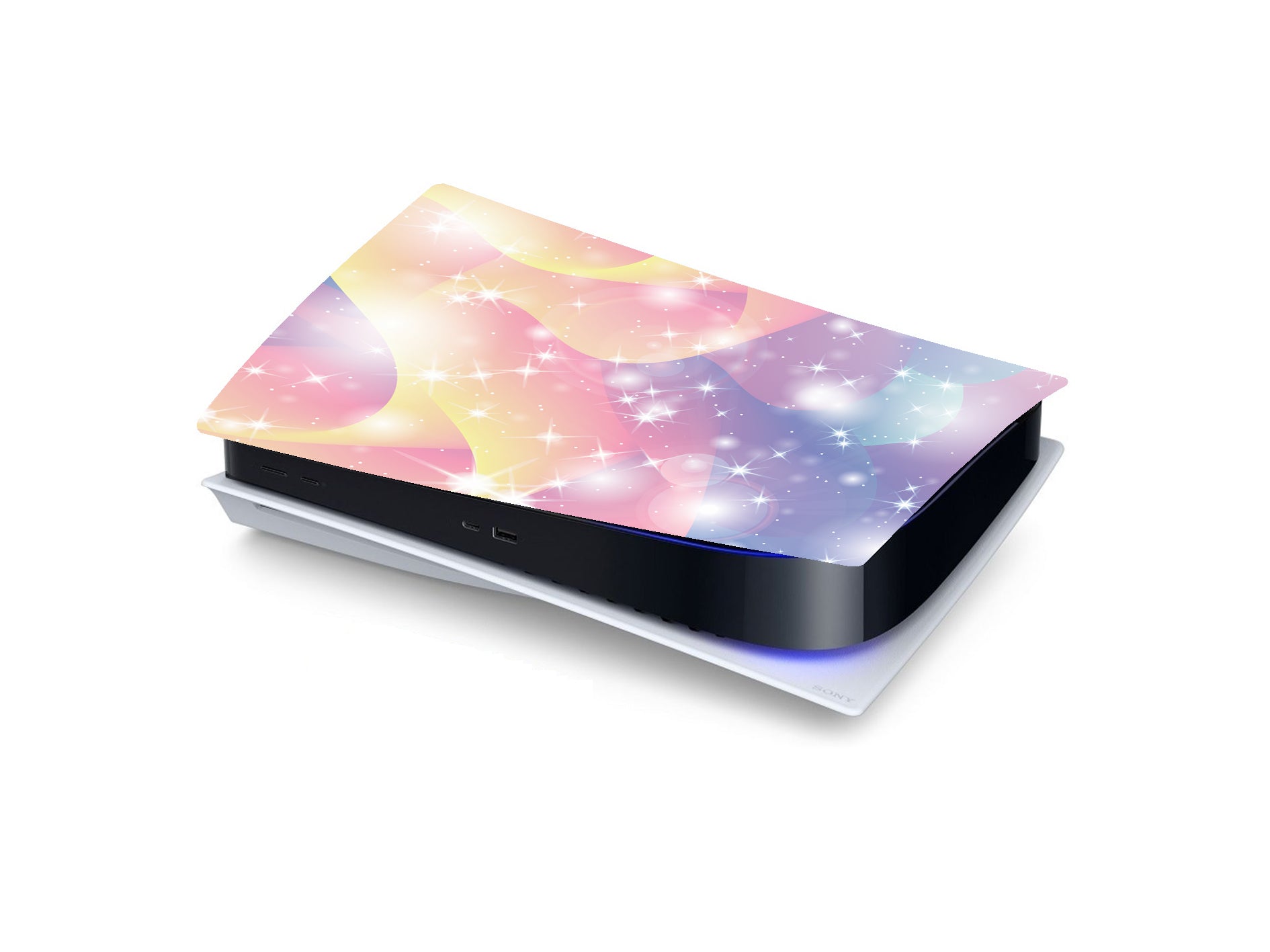 PS5 Rainbow Sparkle Gamer Console Vinyl Sticker - Personalised name