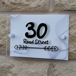 Personalised House Number Sign Heart Arrows