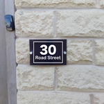 Personalised House Number Sign White Strong Border