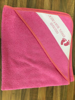 Personalised Hooded Baby Bath Towel - Pink