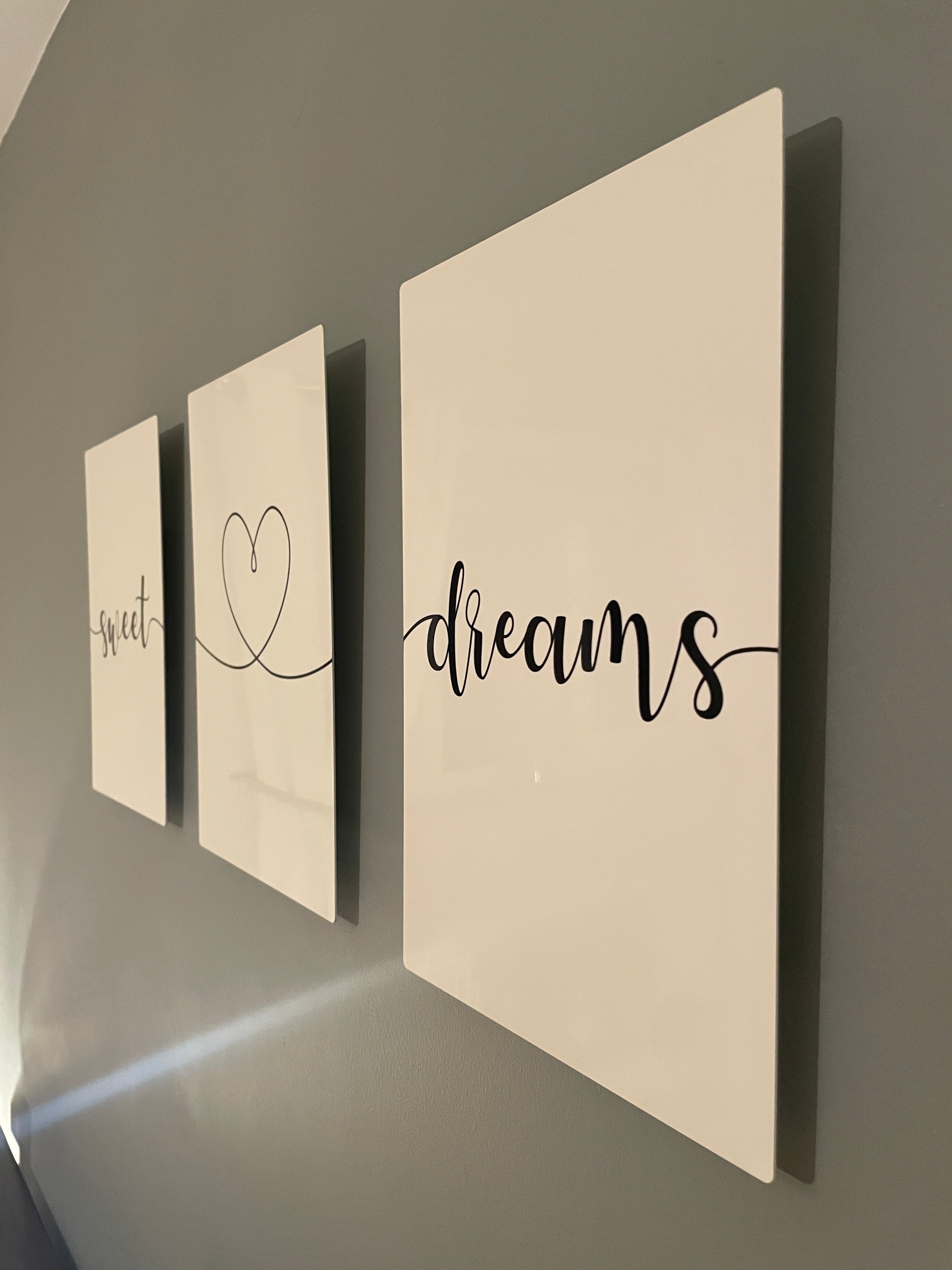 Customisable 'Sweet Dreams' 3x Aluminium Wall Prints