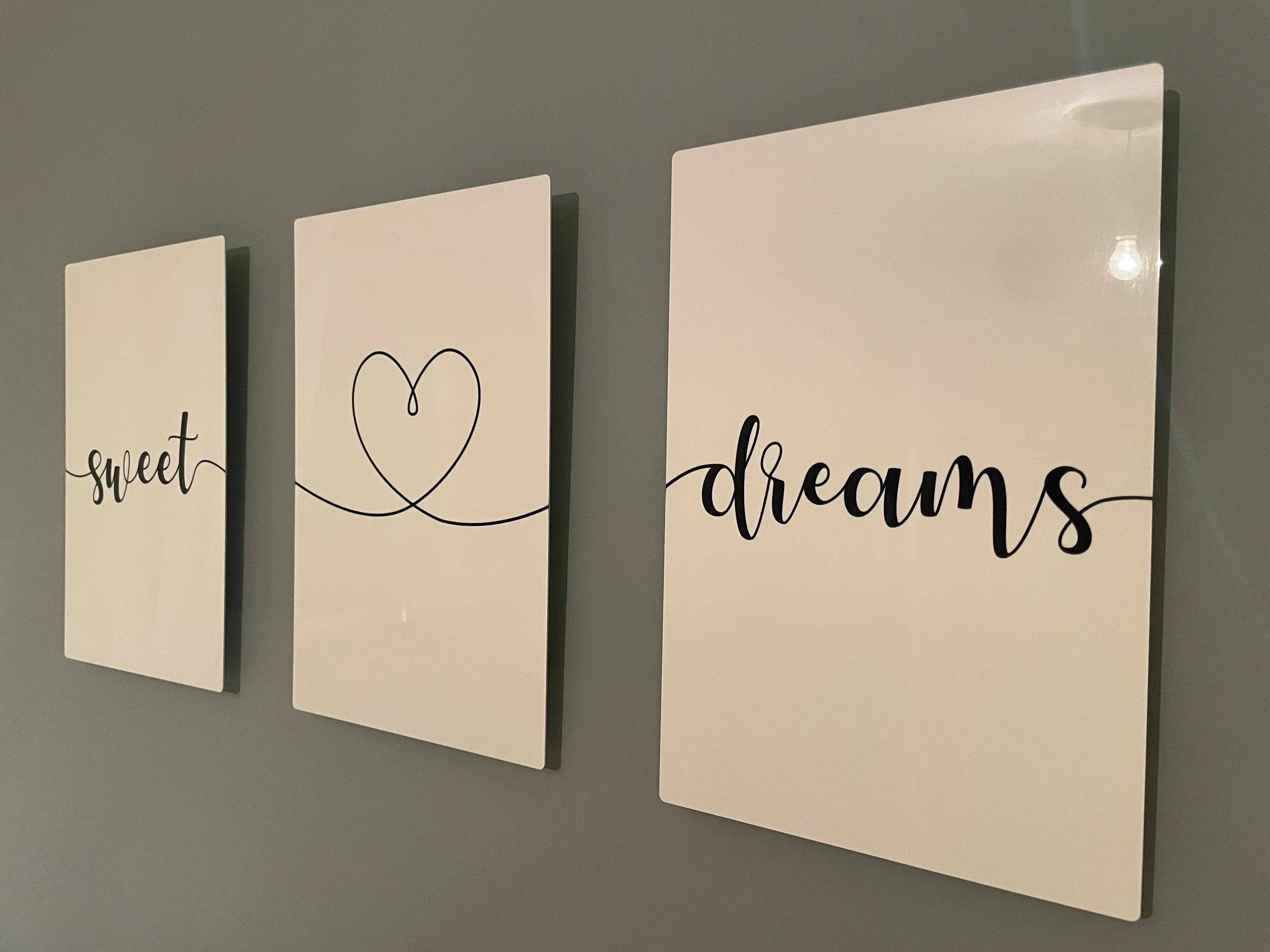 Customisable 'Sweet Dreams' 3x Aluminium Wall Prints