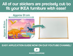 Kids Dinosaur Names Educational Table Top STICKER ONLY Compatible with IKEA Latt Tables