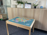 Kids USA Map Table Top STICKER ONLY Compatible with IKEA Latt Tables