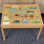Kids USA Landmarks Table Top STICKER ONLY Compatible with IKEA Latt Tables
