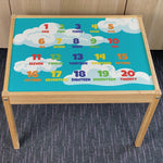 Kids Cloud Numbers Table Top STICKER ONLY Compatible with IKEA Latt Tables