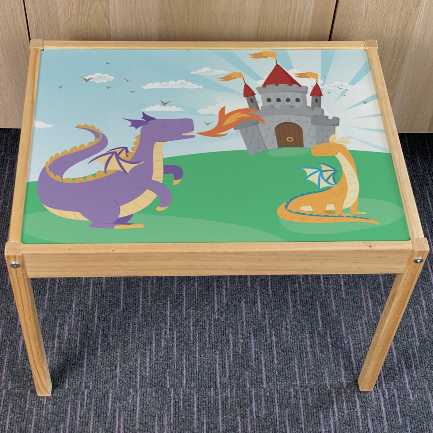 Kids Dragon Fairytale Table Top STICKER ONLY Compatible with IKEA Latt Tables