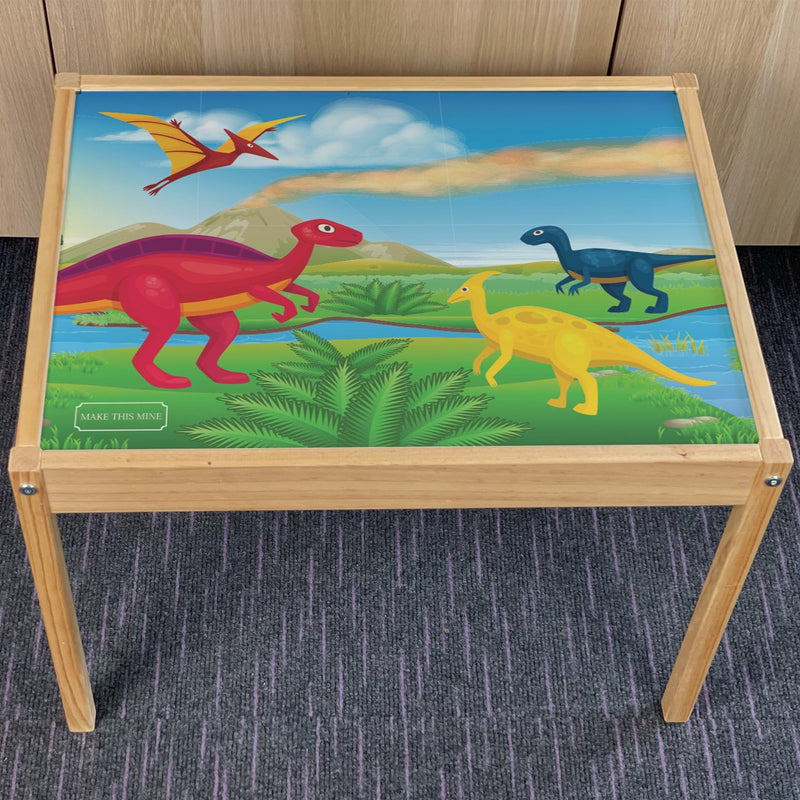 Kids Dinosaur Landscape Table Top STICKER ONLY Compatible with IKEA Latt Tables