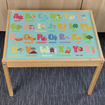 Kids Object Alphabet Table Top STICKER ONLY Compatible with IKEA Latt Tables